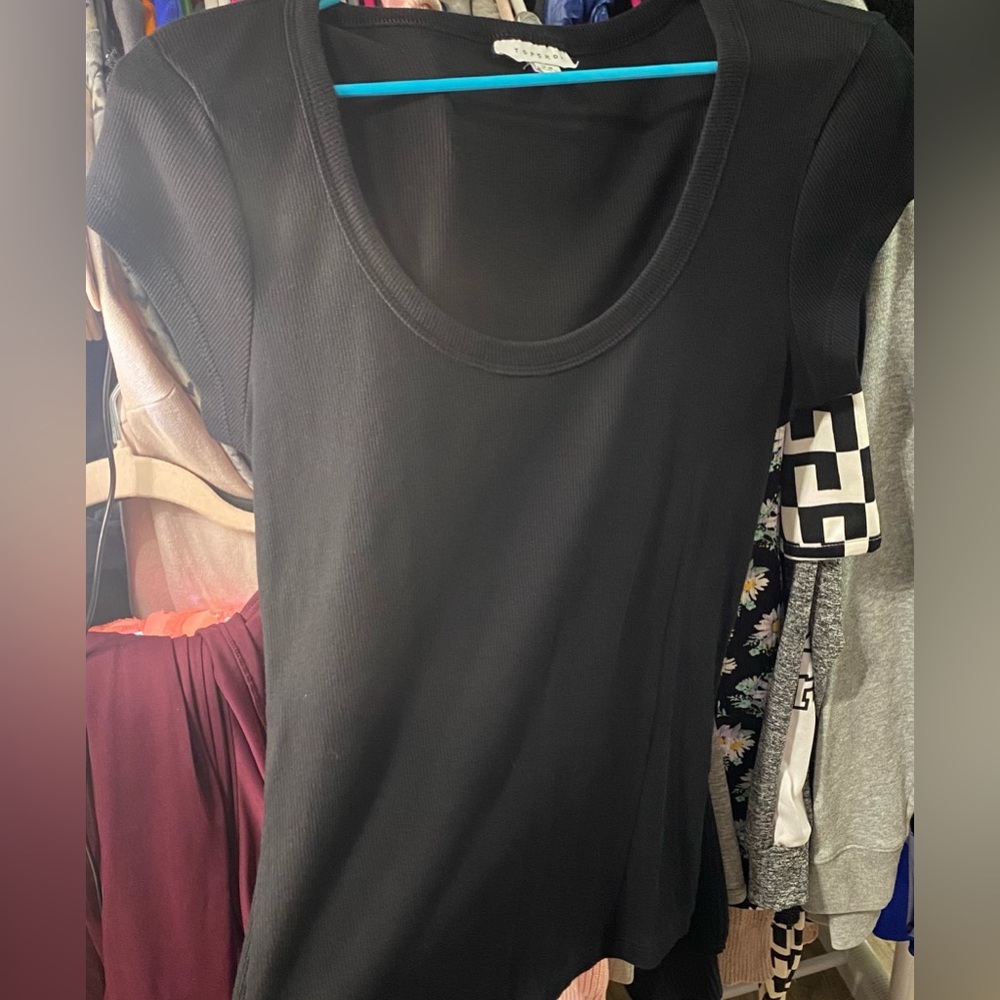 TOPSHOP BLACK RIBBED TOP